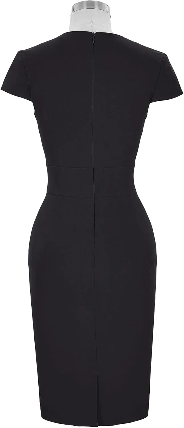 Grace Karin Womens 50s 60s Vintage Pencil Dress Bodycon Cap Sleeve Dress