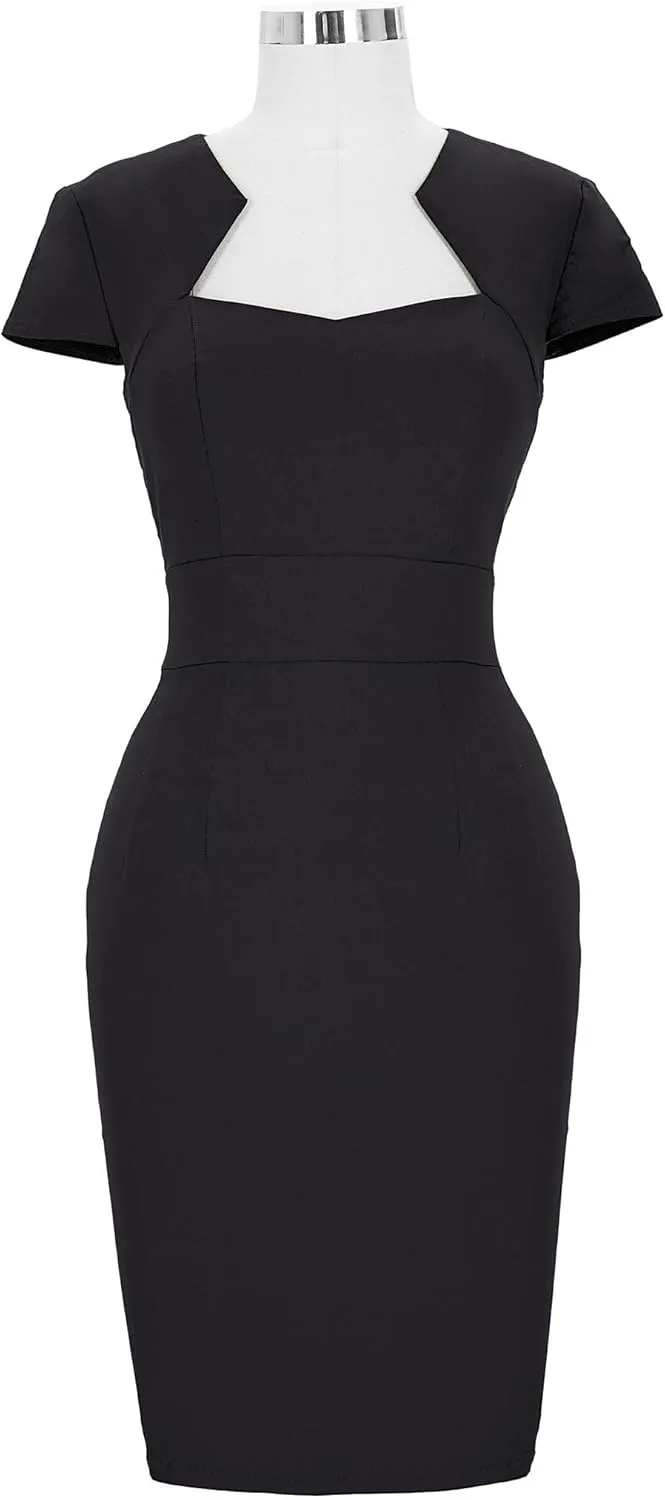 Grace Karin Womens 50s 60s Vintage Pencil Dress Bodycon Cap Sleeve Dress