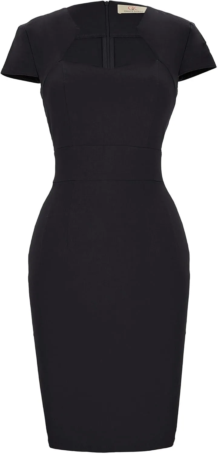 Grace Karin Womens 50s 60s Vintage Pencil Dress Bodycon Cap Sleeve Dress
