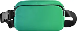 Green Gradient Fanny Pack for Women Men Belt Bag Crossbody Waist Pouch Waterproof Everywhere Purse Fashion Sling Bag for Running Hiking Walking Travel