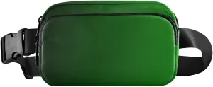 Green Gradient Fanny Pack for Women Men Belt Bag Crossbody Waist Pouch Waterproof Everywhere Purse Fashion Sling Bag for Running Hiking Workout Walking