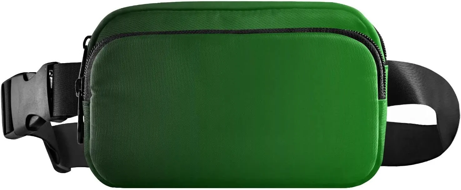 Green Gradient Fanny Pack for Women Men Belt Bag Crossbody Waist Pouch Waterproof Everywhere Purse Fashion Sling Bag for Running Hiking Workout Walking