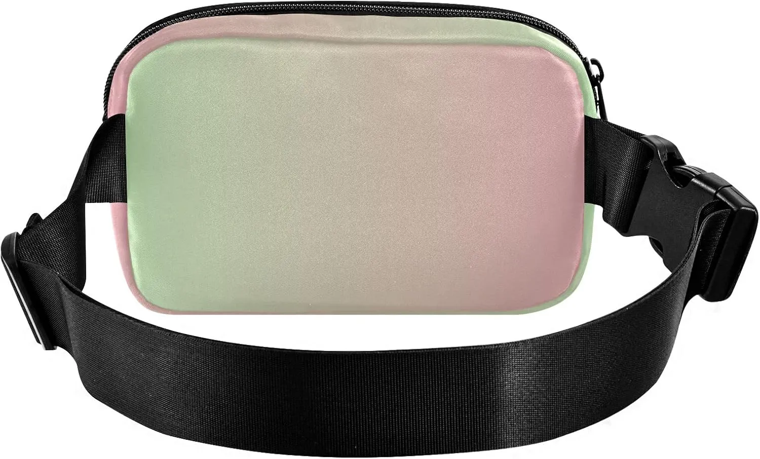 Green Pink Gradient Fanny Pack for Women Men Belt Bag Crossbody Waist Pouch Waterproof Everywhere Purse Fashion Sling Bag for Running Hiking Walking Travel