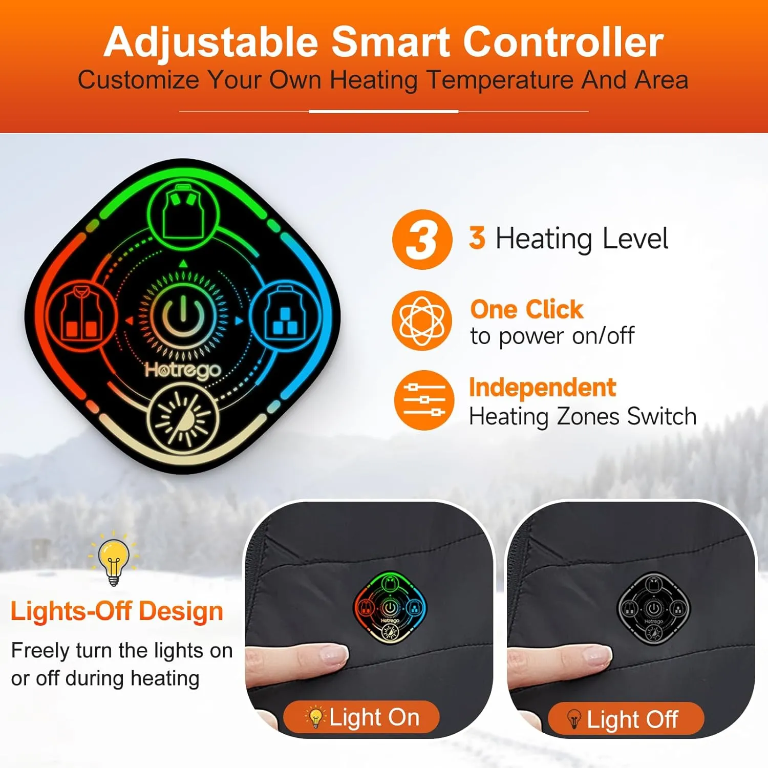 Heated Vest Women with Battery Pack Included, Smart Controller, Light Out Design, Lightweight Electric Heating Jacket