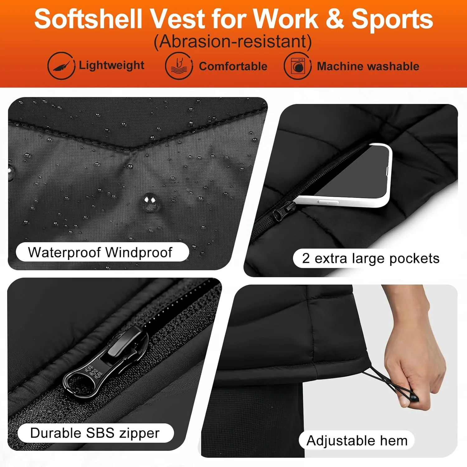 Heated Vest Women with Battery Pack Included, Smart Controller, Light Out Design, Lightweight Electric Heating Jacket