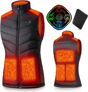 Heated Vest Women with Battery Pack Included, Smart Controller, Light Out Design, Lightweight Electric Heating Jacket