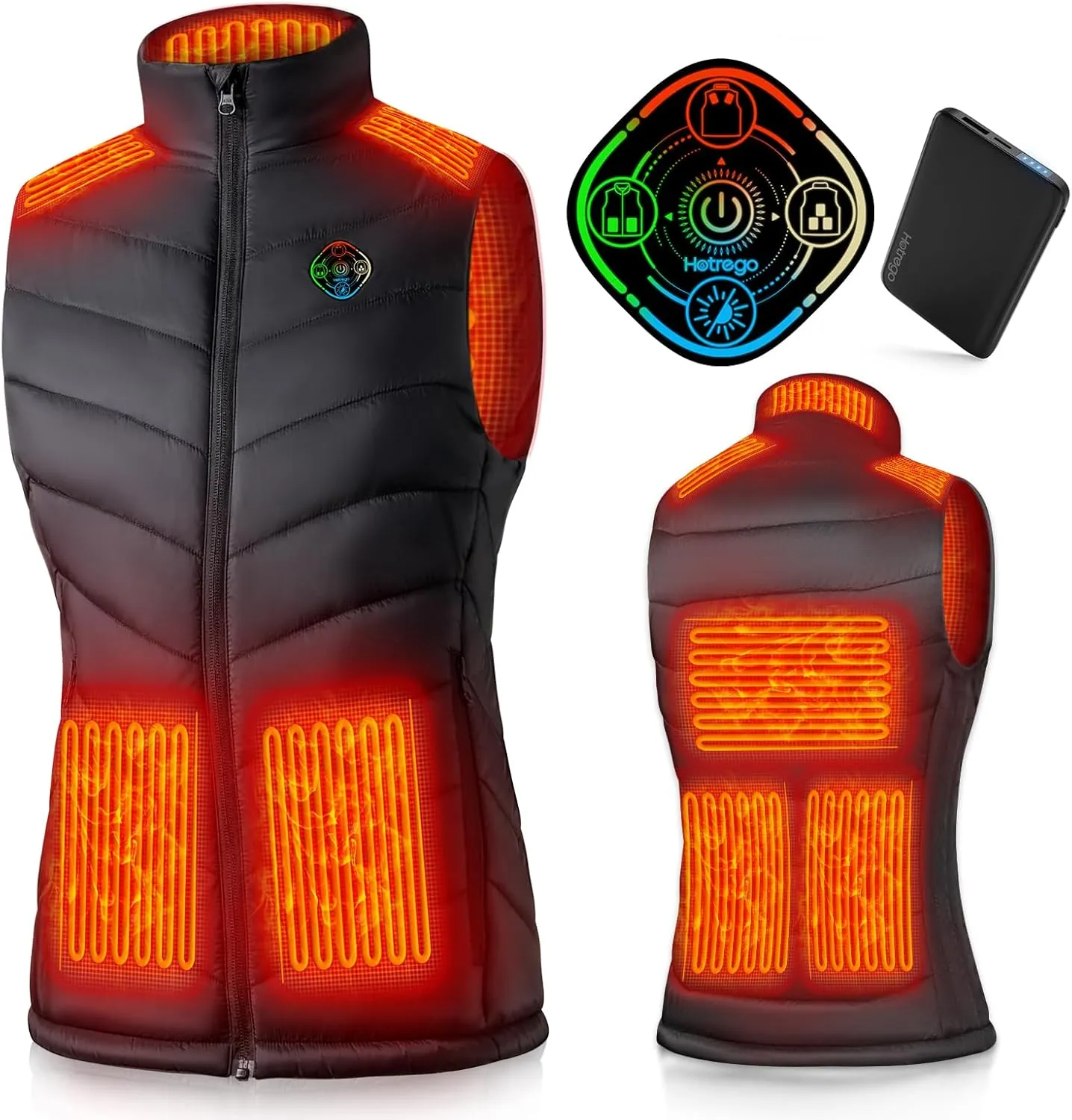 Heated Vest Women with Battery Pack Included, Smart Controller, Light Out Design, Lightweight Electric Heating Jacket