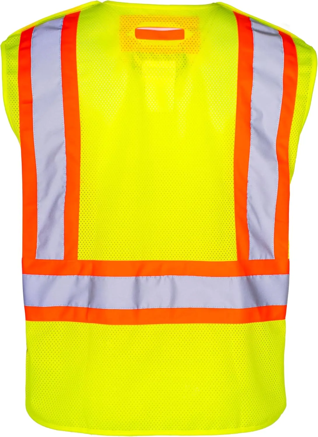 Hi-Vis Mesh Safety Vest, Dual Microphone Loops & Waist Pockets, Yellow, Polyester