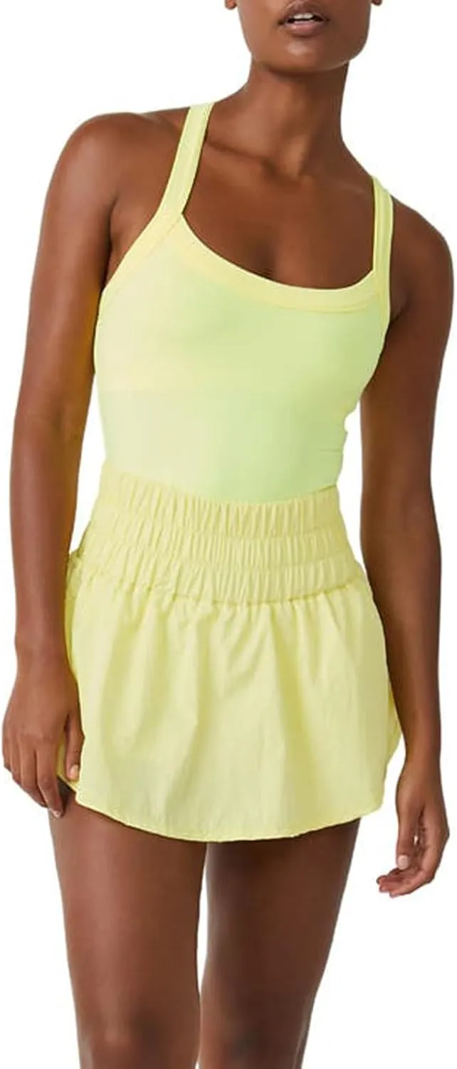 Honganda Women's Workout Athletic Romper Sleeveless Jumpsuit Tennis Dress Skorts Running Exercise Gym Yoga Golf Dress