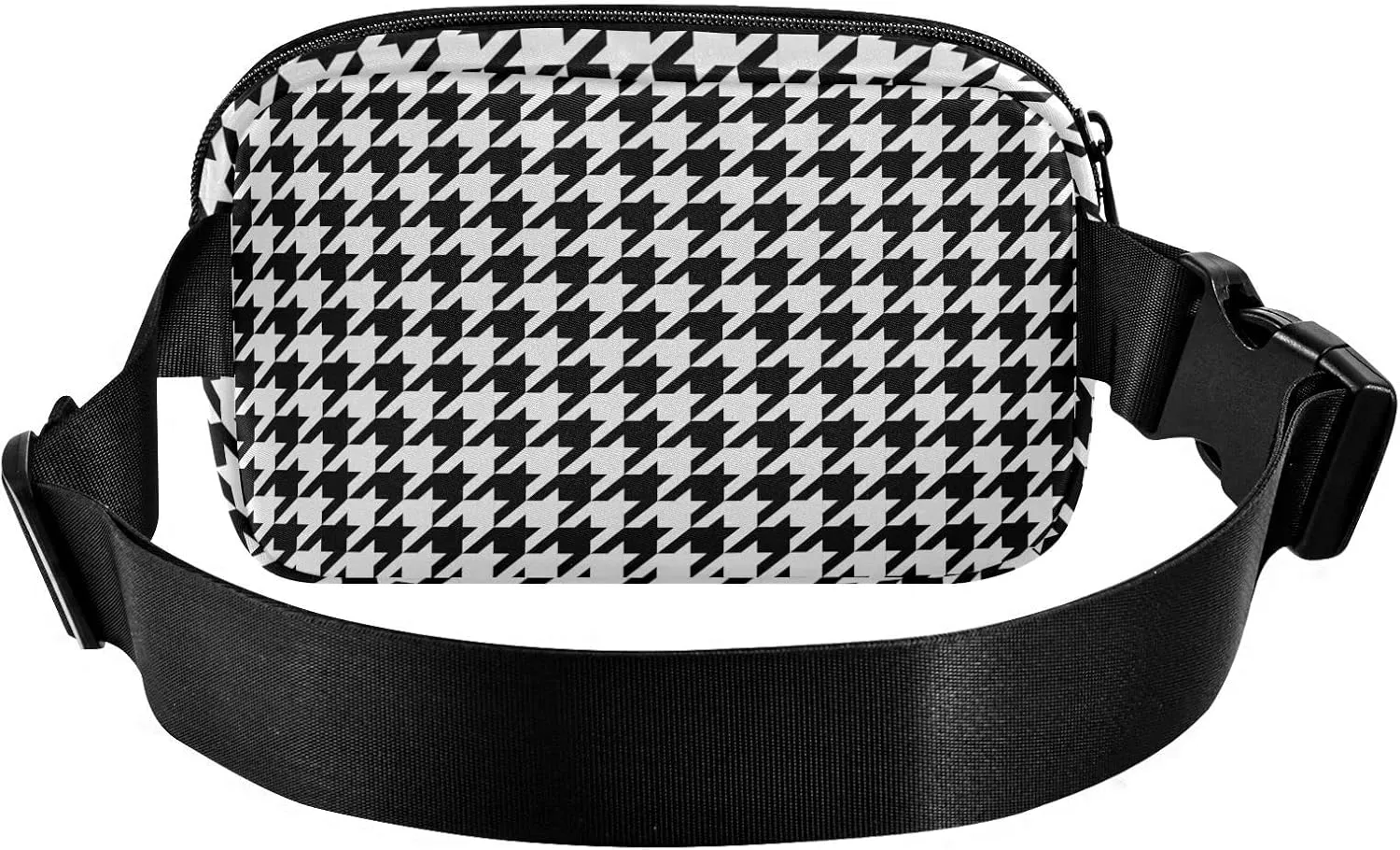 Houndstooth Check Plaid Fanny Pack for Women Men Belt Bag Crossbody Waist Pouch Waterproof Everywhere Purse Fashion Sling Bag for Running Hiking Workout Walking Travel