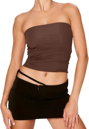 IMISSILLEB Women's Strapless Crop Tops Y2k Sexy Backless Bandeau Tube Top Vest Vintage Camisole Tank Tops Shirt Streetwear