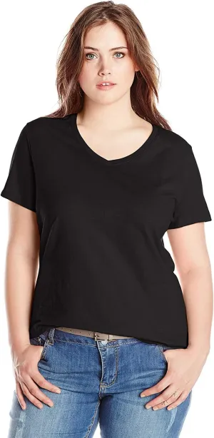 Just My Size Women's Plus-Size Short Sleeve V-Neck Tee