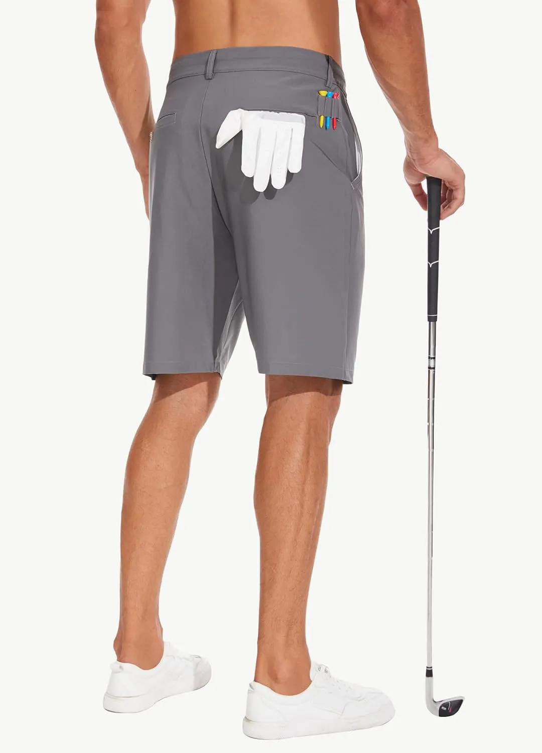 JWM Mens 7"/9" Stretch Golf Shorts - Lightweight Hybrid Casual Dress Work Flat Front Shorts with 5 Pockets Quick Dry UPF50