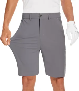 JWM Mens 7"/9" Stretch Golf Shorts - Lightweight Hybrid Casual Dress Work Flat Front Shorts with 5 Pockets Quick Dry UPF50