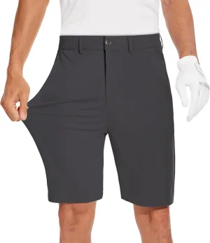 JWM Mens 7"/9" Stretch Golf Shorts - Lightweight Hybrid Casual Dress Work Flat Front Shorts with 5 Pockets Quick Dry UPF50