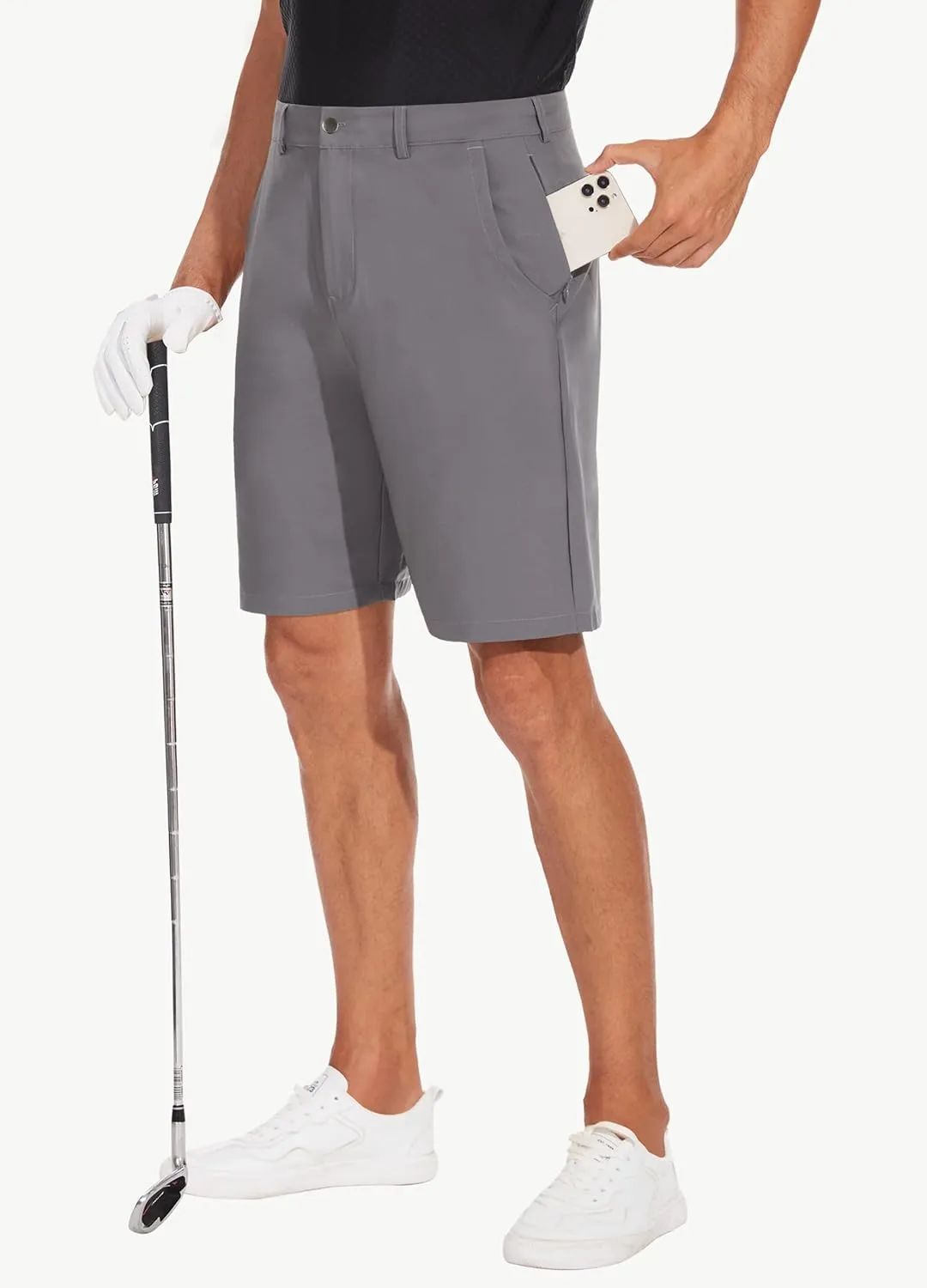 JWM Mens 7"/9" Stretch Golf Shorts - Lightweight Hybrid Casual Dress Work Flat Front Shorts with 5 Pockets Quick Dry UPF50