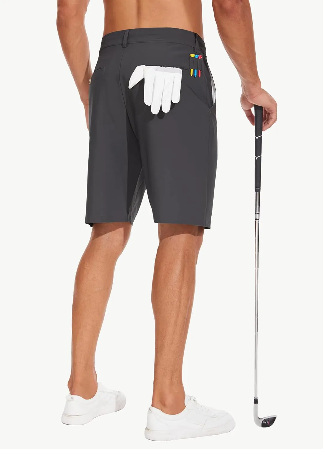 JWM Mens 7"/9" Stretch Golf Shorts - Lightweight Hybrid Casual Dress Work Flat Front Shorts with 5 Pockets Quick Dry UPF50