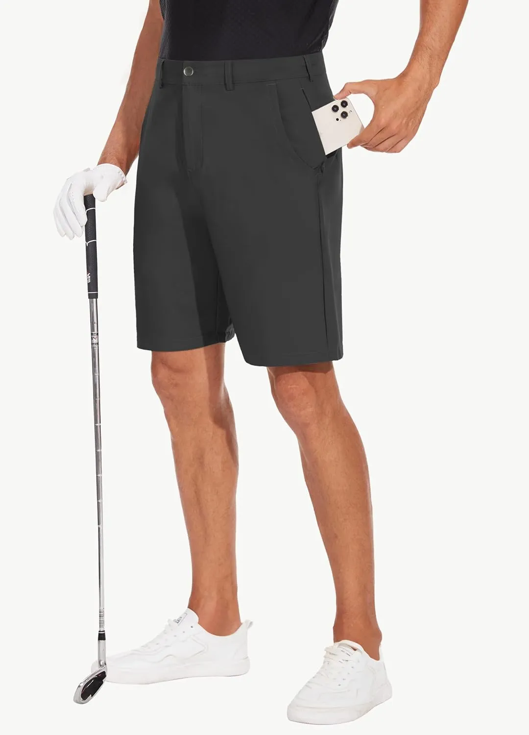 JWM Mens 7"/9" Stretch Golf Shorts - Lightweight Hybrid Casual Dress Work Flat Front Shorts with 5 Pockets Quick Dry UPF50