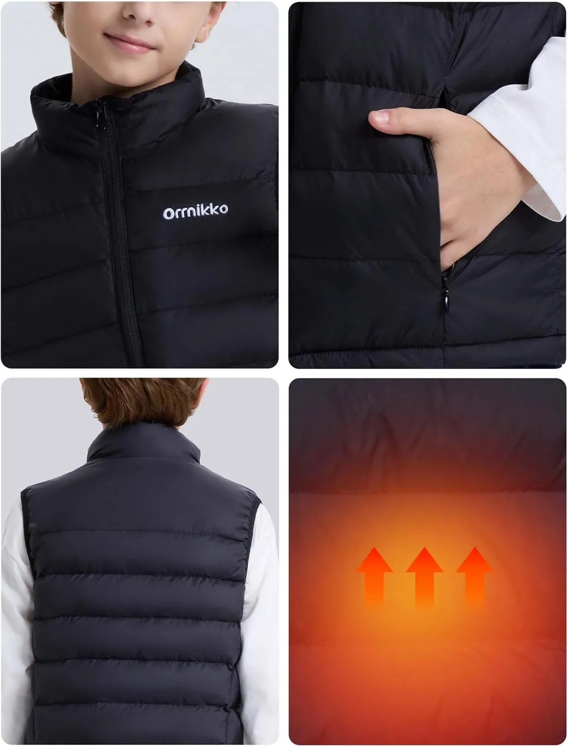 Kids Heated Vest with Battery Pack - 7.4V Rechargeable Lightweight Heated Vest, Boys Girls Electric Heated Coat