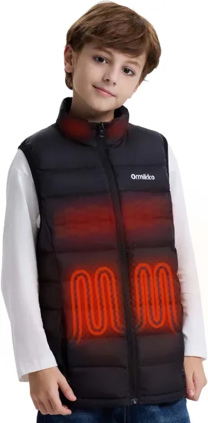 Kids Heated Vest with Battery Pack - 7.4V Rechargeable Lightweight Heated Vest, Boys Girls Electric Heated Coat