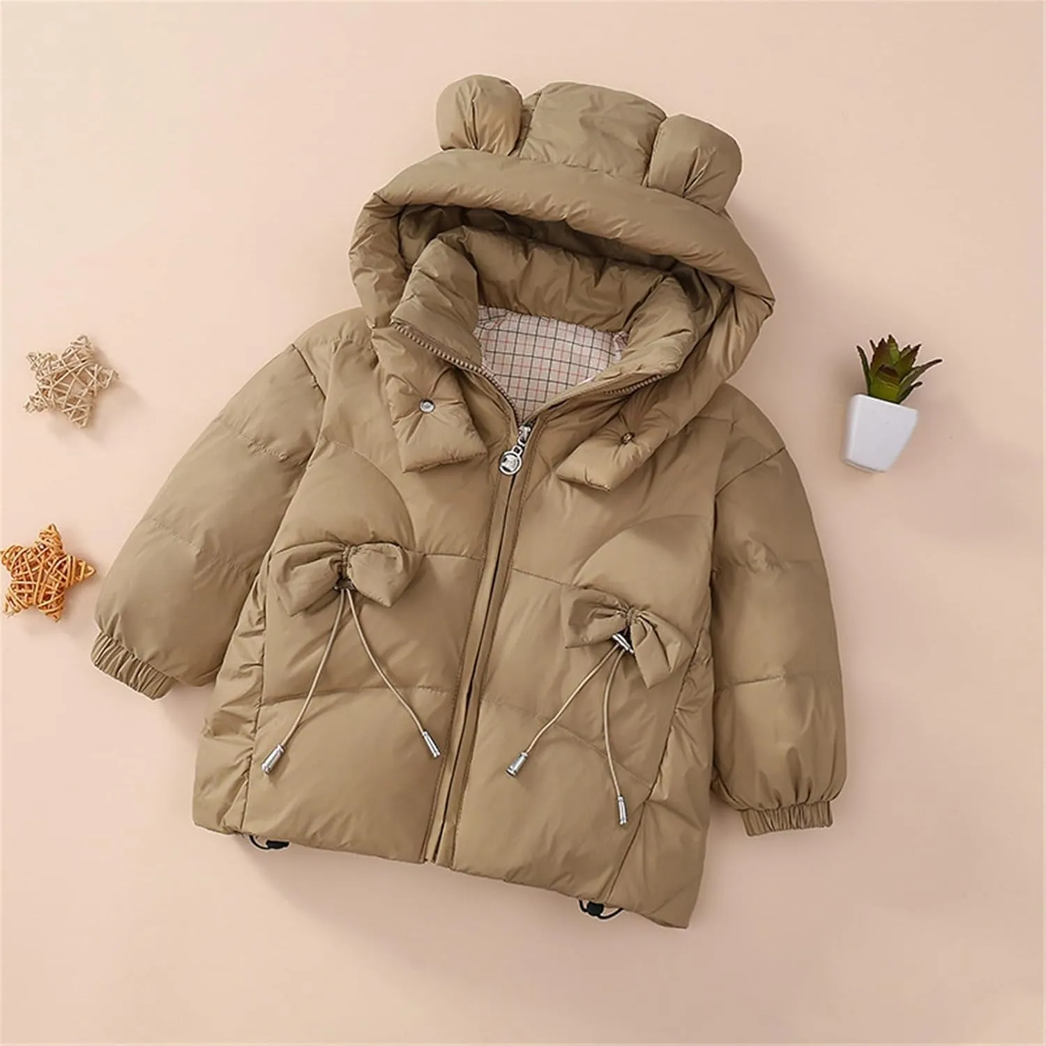 Kids Toddler Baby Girls Boys Winter Warm Thick Solid Cotton Long Sleeve Padded Jacket Coat Clothes Jacket Unlined