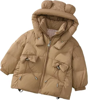 Kids Toddler Baby Girls Boys Winter Warm Thick Solid Cotton Long Sleeve Padded Jacket Coat Clothes Jacket Unlined