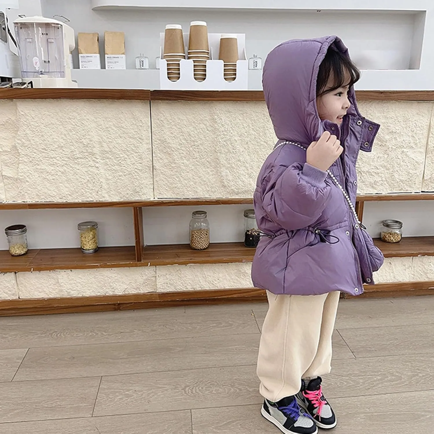 Kids Toddler Baby Girls Boys Winter Warm Thick Solid Cotton Long Sleeve Padded Jacket Coat Warm Fall Jacket Girls