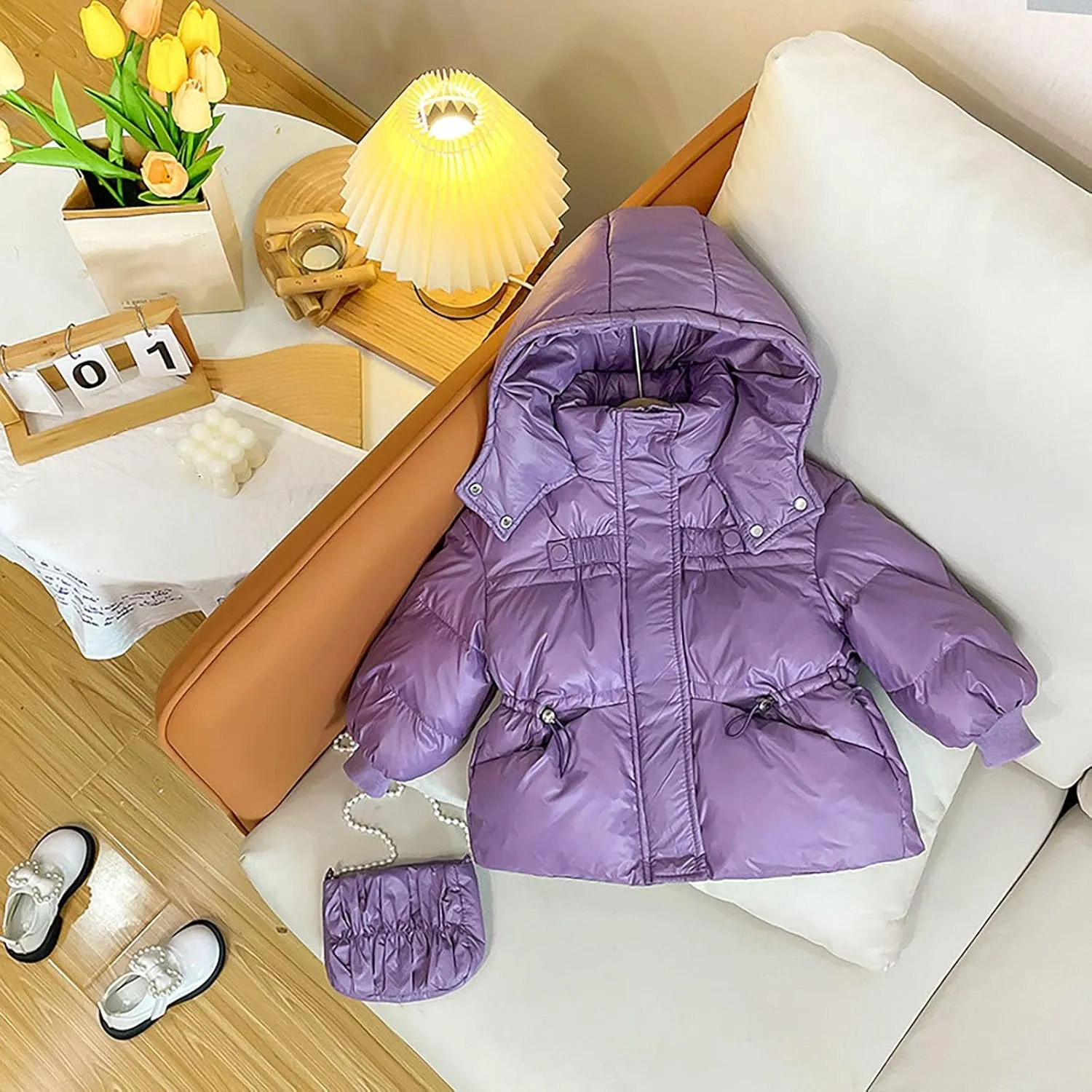 Kids Toddler Baby Girls Boys Winter Warm Thick Solid Cotton Long Sleeve Padded Jacket Coat Warm Fall Jacket Girls