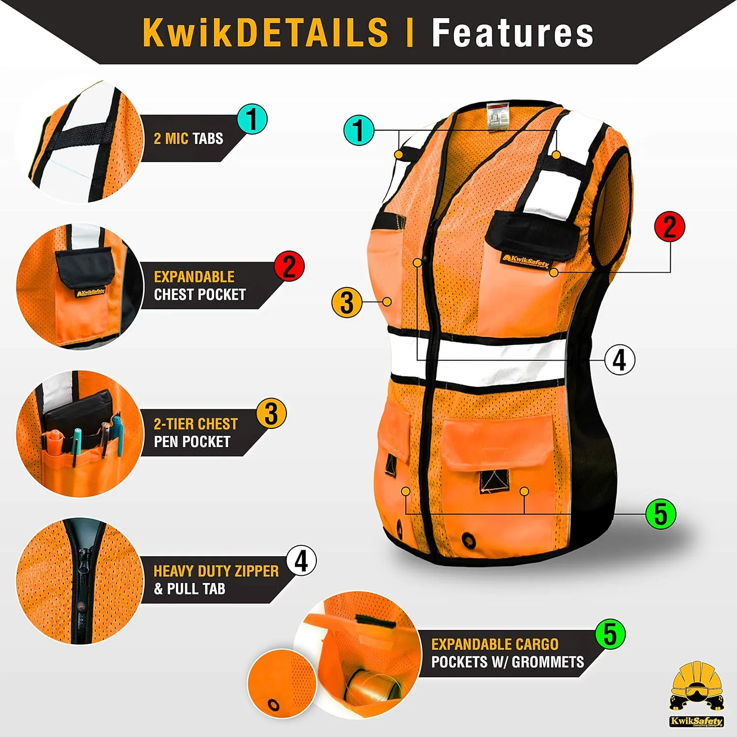 KwikSafety - Charlotte, NC - RoadBOSS Economy & Premium Safety Vest for Women [SNUG-FIT] Class 2 ANSI Tested OSHA