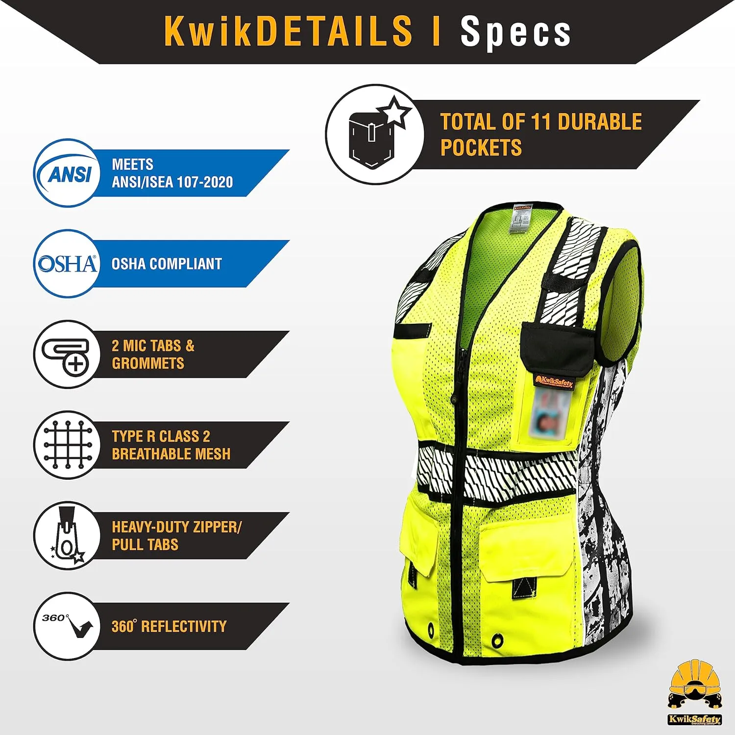 KwikSafety - Charlotte, NC - RoadBOSS Economy & Premium Safety Vest for Women [SNUG-FIT] Class 2 ANSI Tested OSHA