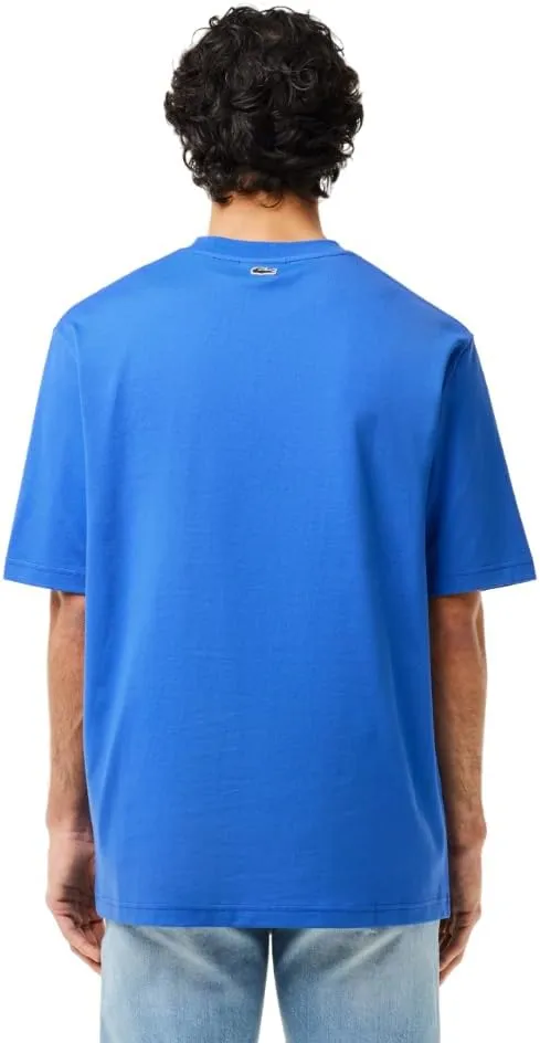 Lacoste Men's Short Sleeve Loose Fit Front Large Croc Graphic Tee Shirt