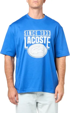 Lacoste Men's Short Sleeve Loose Fit Front Large Croc Graphic Tee Shirt