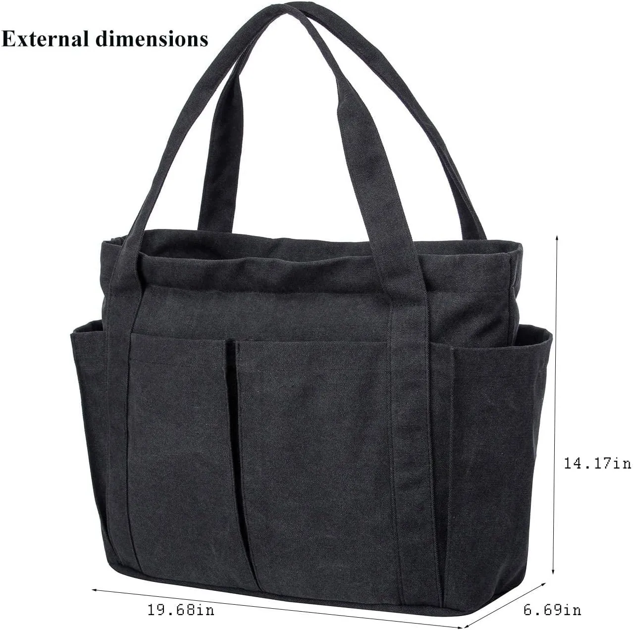 Large Tote Bag Canvas Beach Bag with Pockets Shoulder Bag for Women