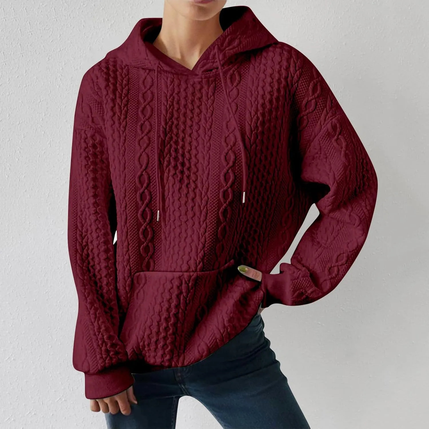 LCMTWX Winter Coats for Women Women's New Solid Hooded Thickened Jacquard Long Sleeve Color Block Patchwork Cardigan Winter