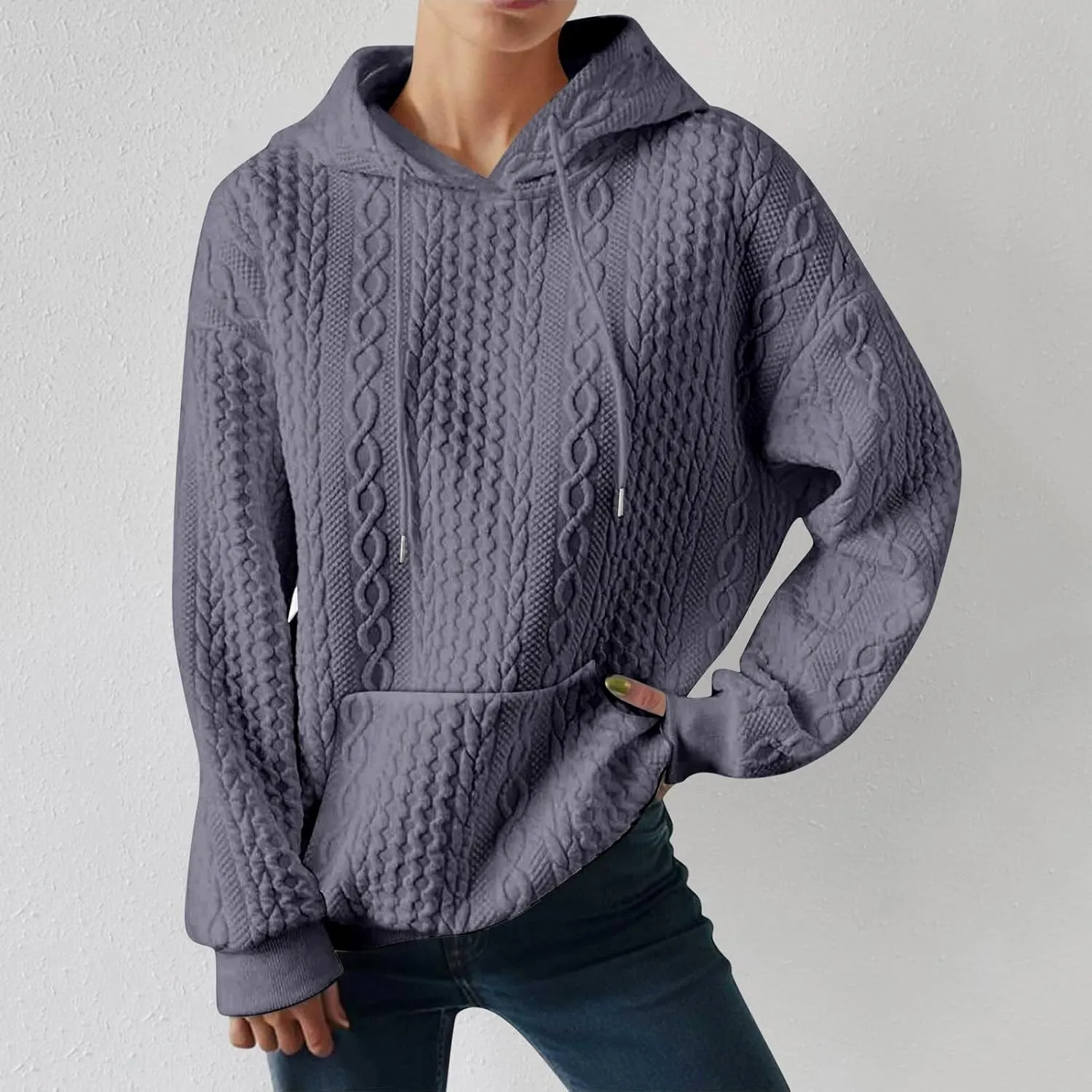 LCMTWX Winter Coats for Women Women's New Solid Hooded Thickened Jacquard Long Sleeve Color Block Patchwork Cardigan Winter