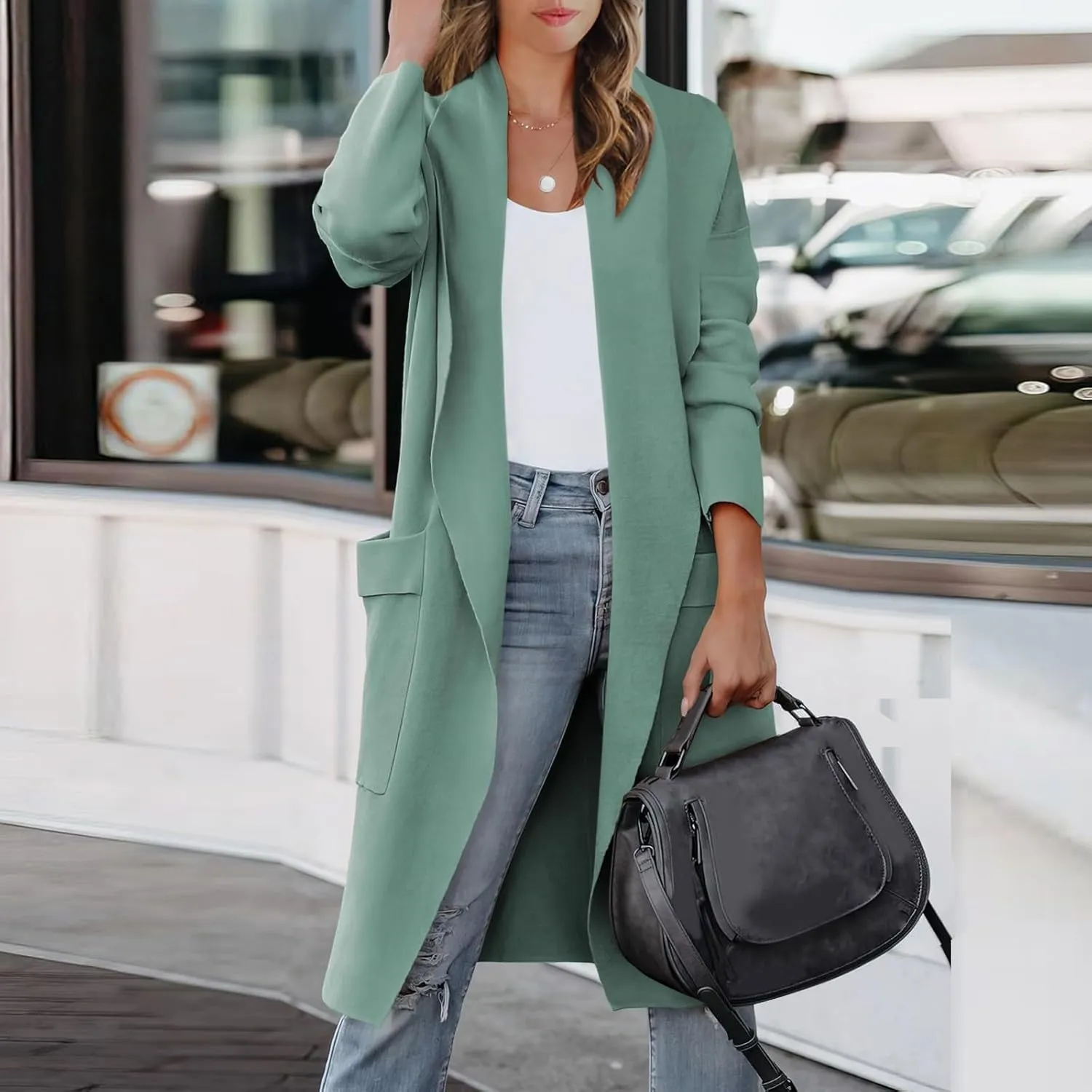 LCMTWX Women's Winter Coats Casual Suit Collar Printed Pocket Jacket Womens Trench Coat Women's Trench Coats Coat for