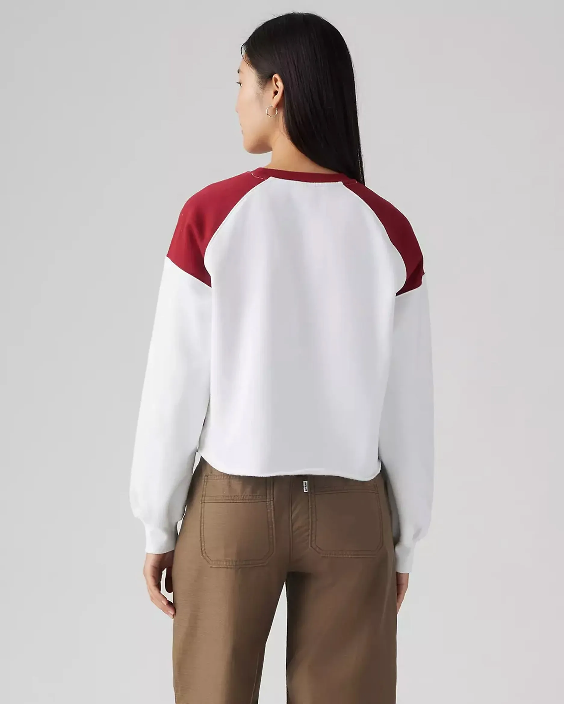 Levi's® Womens Graphic Campout Crew Sweat - Bright White / Sundried Tomato