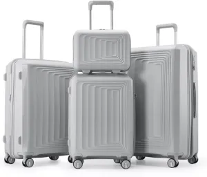 Luggage 4-Piece Set (14/20/24/28), Hard Shell Lightweight Trolley Case TSA Lock Carry-On Expandable Luggage with Spinner Wheels Travel Set for Men and Women