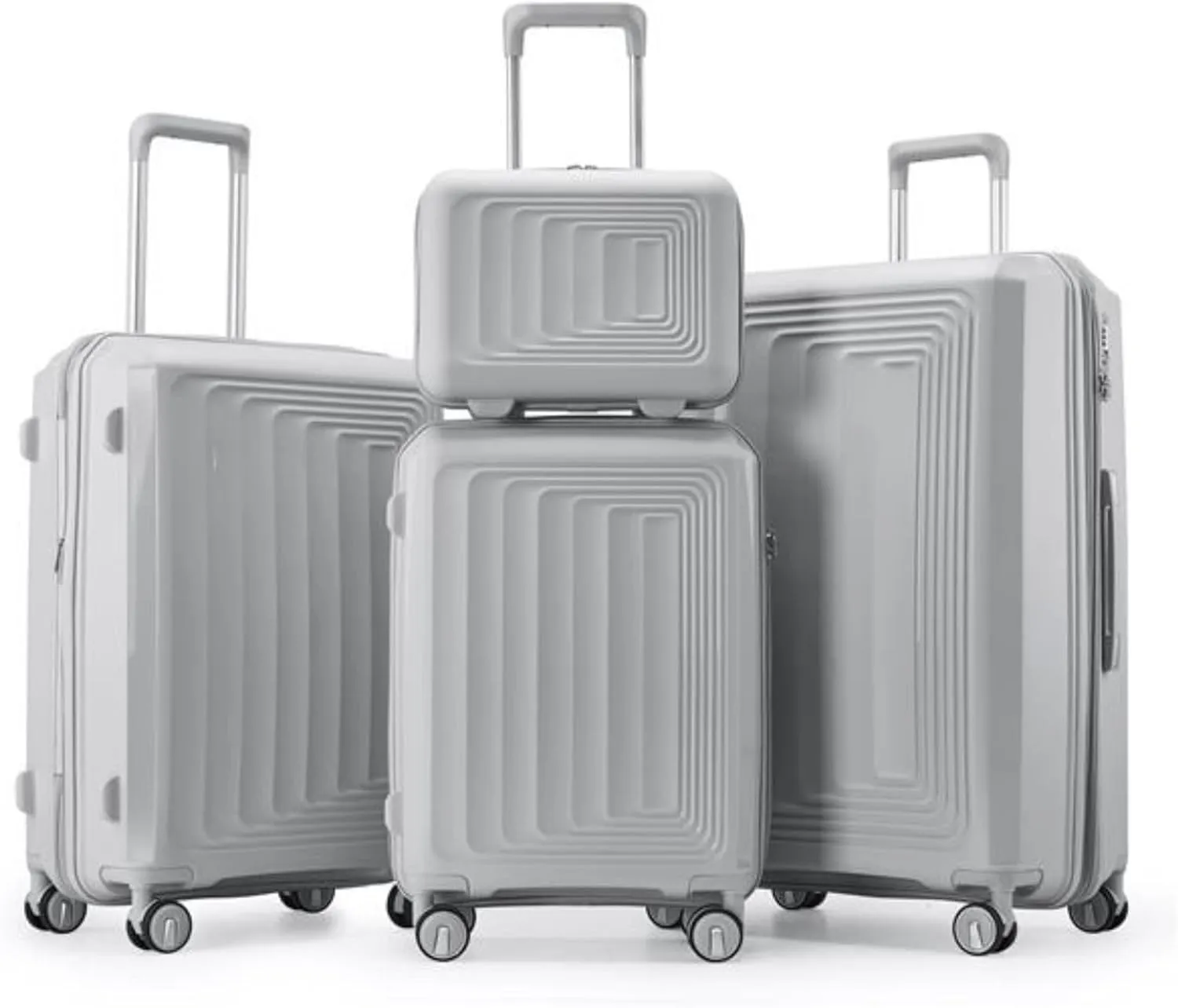 Luggage 4-Piece Set (14/20/24/28), Hard Shell Lightweight Trolley Case TSA Lock Carry-On Expandable Luggage with Spinner Wheels Travel Set for Men and Women