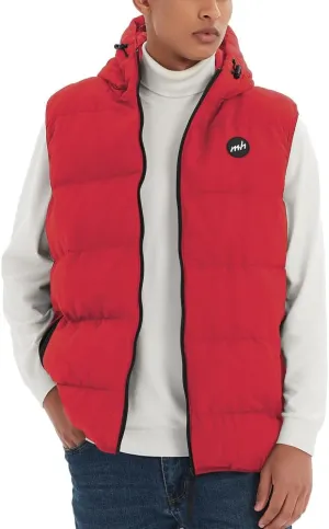 MADHERO Men's Puffer Vest with Hood Water-Resistant Puffy Vests Outerwear Sleeveless Jacket