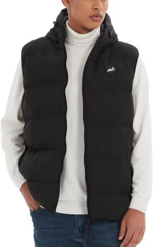 MADHERO Men's Puffer Vest with Hood Water-Resistant Puffy Vests Outerwear Sleeveless Jacket