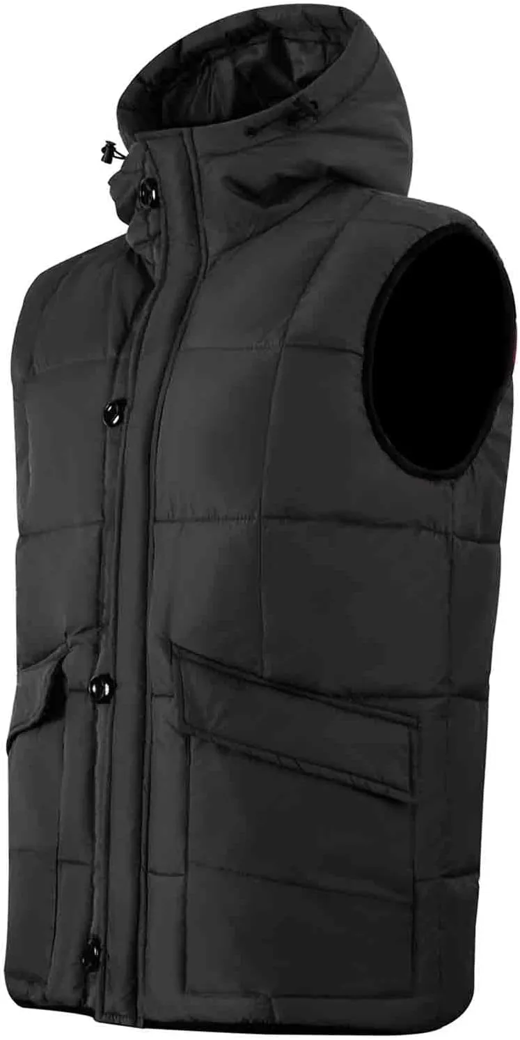 MADHERO Men's Puffer Vest with Hood Water-Resistant Puffy Vests Outerwear Sleeveless Jacket