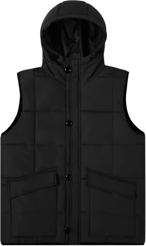 MADHERO Men's Puffer Vest with Hood Water-Resistant Puffy Vests Outerwear Sleeveless Jacket