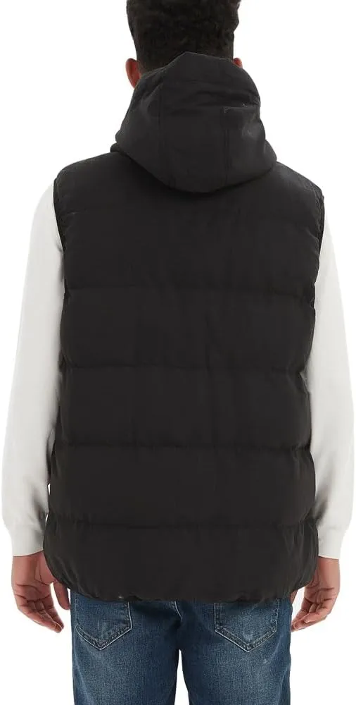 MADHERO Men's Puffer Vest with Hood Water-Resistant Puffy Vests Outerwear Sleeveless Jacket