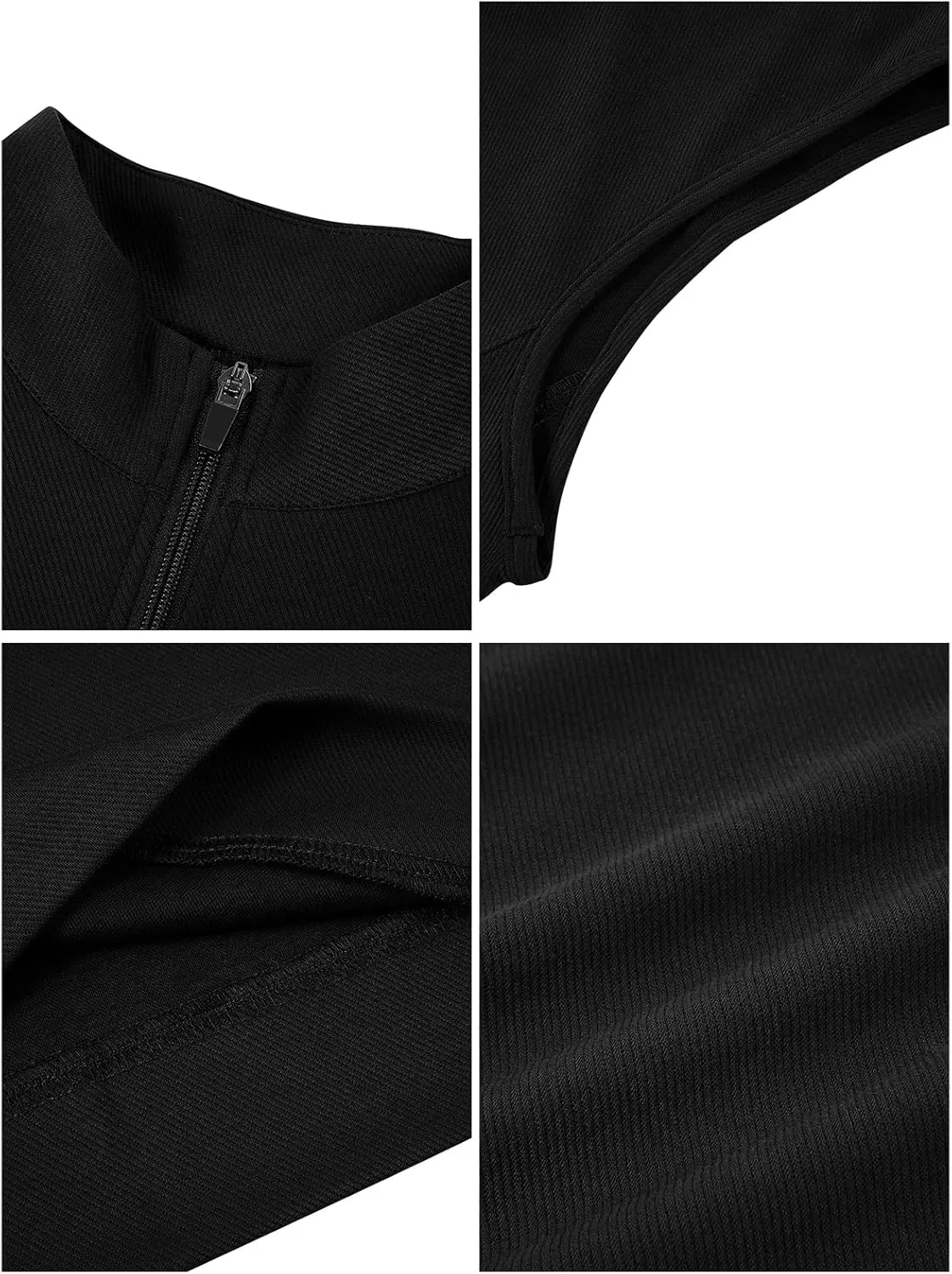 Makkrom Mens Quarter Zip Sleeveless Golf Vest Pullover Stand Collar Casual Vests Outerwear
