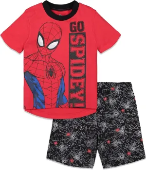 Marvel Avengers Spiderman T-Shirt and French Terry Shorts Set