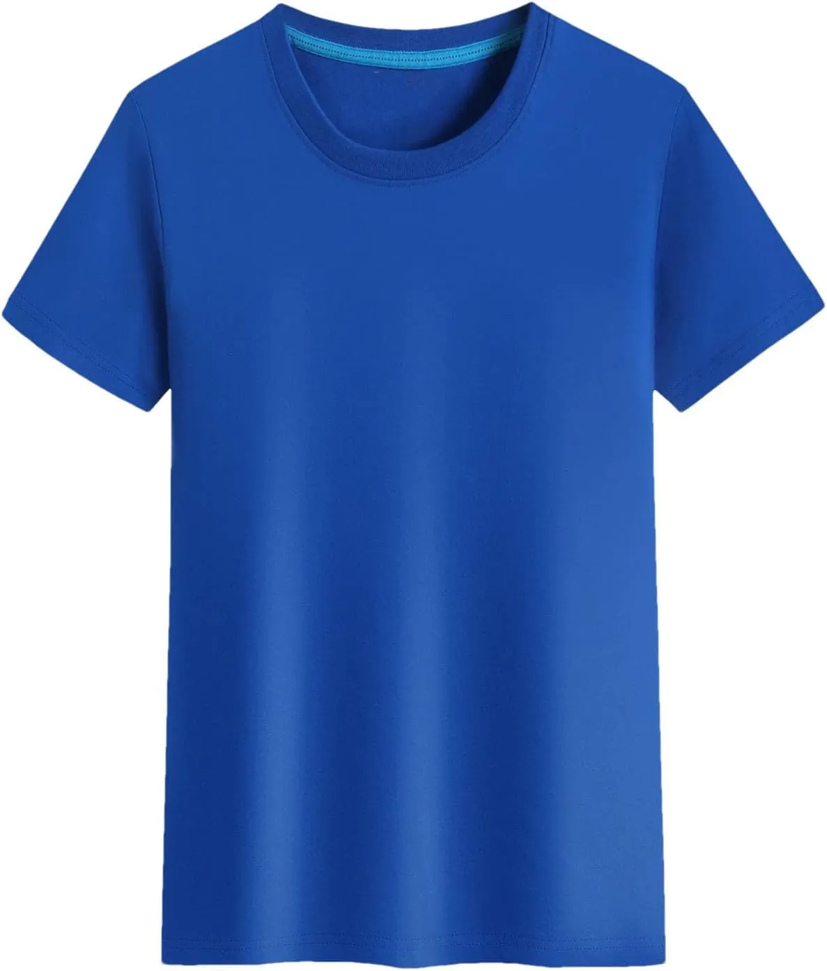 Mens Cotton T-Shirt Active Quick Dry Crew Neck T Shirts Round Collar Short-Sleeve Tees Tops for Male
