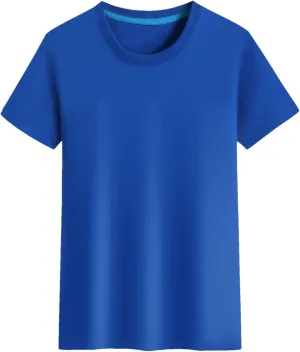Mens Cotton T-Shirt Active Quick Dry Crew Neck T Shirts Round Collar Short-Sleeve Tees Tops for Male