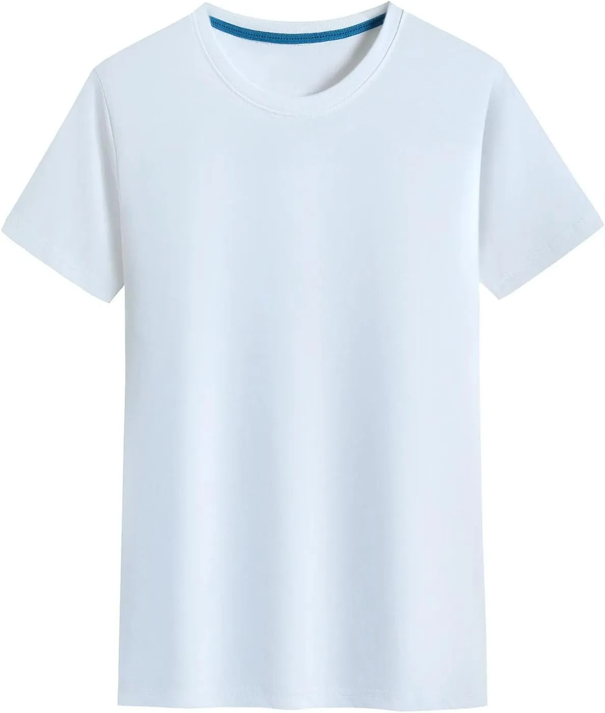 Mens Cotton T-Shirt Active Quick Dry Crew Neck T Shirts Round Collar Short-Sleeve Tees Tops for Male