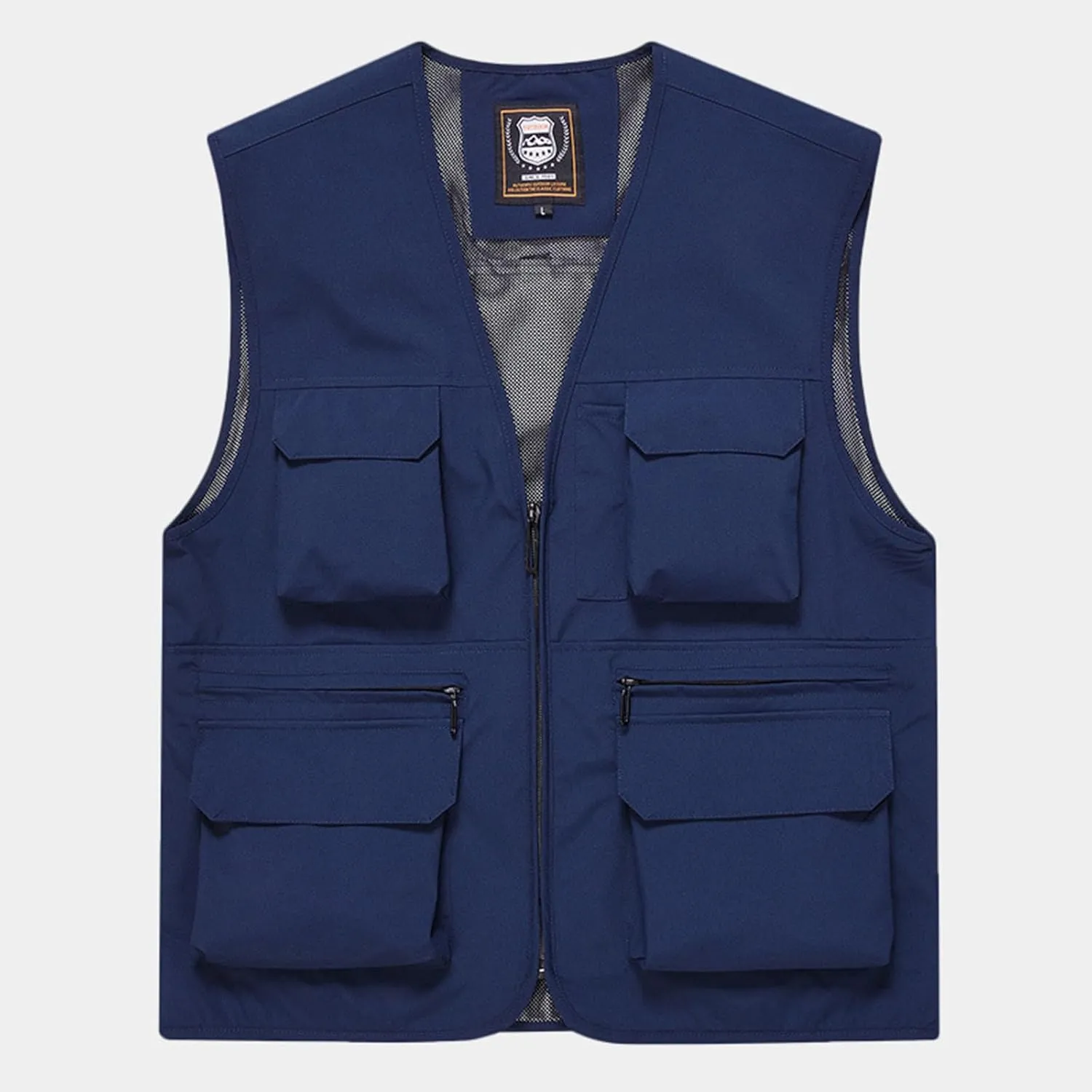 Men's Fishing Vest Casual Outdoor Mountaineering Mesh Photographer Jacket Multi-Pocket Breathable Quick Dry Coat